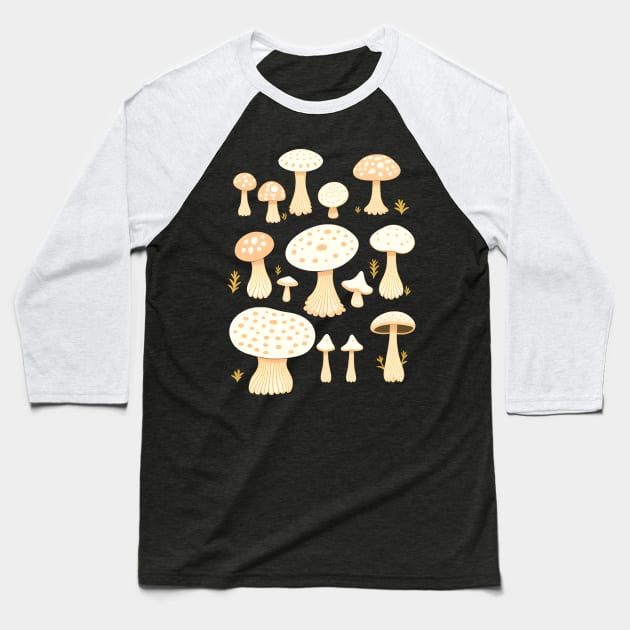 Mushroom Pattern Baseball T-Shirt by Jaymz Weiss Designz